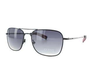 NEW Guess GU 6600 BLK35 Black Aviator Sunglasses  