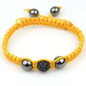   Cord Onyx Macrame Beaded Shamballa Ball Unisex Bracelet Jewelry