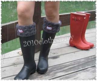 NEW Hunter Chunky Cable Cuff Welly Socks (Adult Charcoal)  