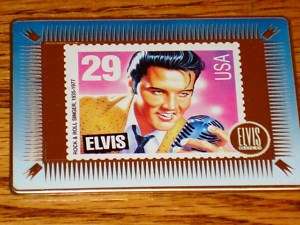 ELVIS PRESLEY GOLD METALLIC CARD Picture of Elvis Stamp  