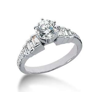  0.95 Ct Diamond Engagement Ring Baguette Prong Antique 14k 