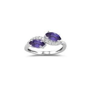  0.11 Cts Diamond & 0.37 Amethyst Ring in 18K White Gold 5 