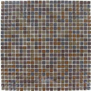   16 x 7/16 mesh mounted glass mosaic in brown under