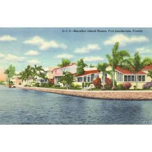   Vintage Postcard   Beautiful Island Homes   Fort Lauderdale Florida