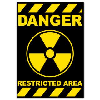 Nuclear Danger Warning sign sticker decal 4 x 6  