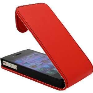   Apple iPhone 4 & iPhone 4S Red Specially Designed Leather Flip Case
