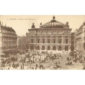   Vintage Postcard Place de lOpera   Paris France 