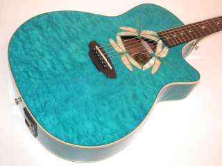 Luna FAUNA DRAGONFLY Acoustic Electric Guitar,Teal, B$  