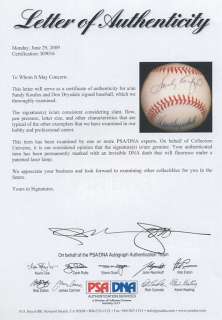 Sandy Koufax Don Drysdale Signed PSA DNA Baseball Auto  