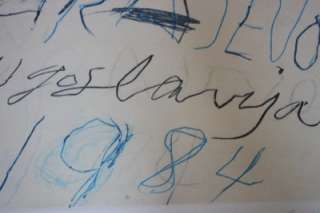 Cy TWOMBLY Signed Numbered Lithograph and Aquatint Etching SARAJEVO 