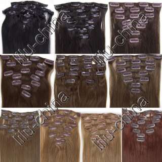15inch 7pcs 100% INDIAN Clip on Remy Human Hair Extensions in 10 