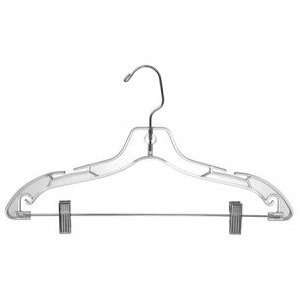  Plastic Combo Hangers w/Clips Clear Box of 100