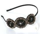   Quality Round Flower Beads Rhinestone Metal Hair Fashion Headband