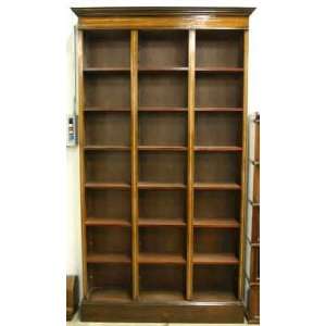  English Mahogany Triple Open Bookcase Furniture & Decor