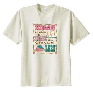   Where The Horse Is So Ill Be in the Barn Cowgirl T Shirt S  6x  