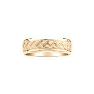  Braid Carved 18K 7mm Yellow Gold Wedding Band Jewelry