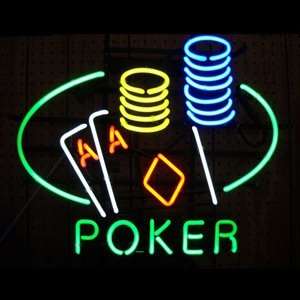  Poker Table And Chips Neon Sign