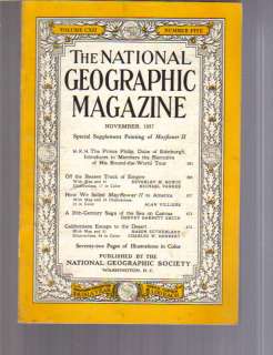 1957 NATIONAL GEOGRAPHIC MAGAZINE NOVEMBER MAYFLOWER II  