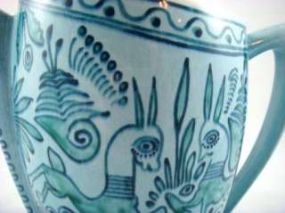 Felix Tissot Mid Century Mexico Fantasy Pottery Pitcher  