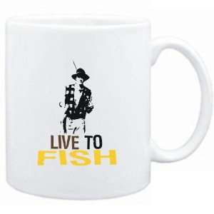 Mug White  LIVE TO Fish  Sports 