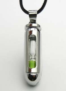   Glass Bullet Stainless Steel Pendant Necklace Punk EMO Gothic  
