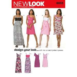  New Look Sewing Pattern 6933 Misses Dresses, Size A (4 6 8 