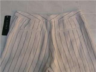New Polo Ralph Lauren Womens 100% Linen Dress Pants Lined 4 Pinstripe 