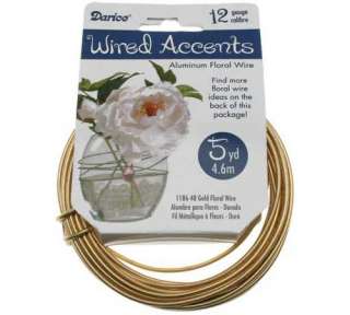12 Gauge GOLD Colored Floral Wire, Darice 1186 48, 5 yards, BBE24 