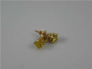 CTW Yellow Canary Diamond 14K Gold Stud Earrings  