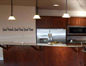 GOOD FRIENDS FOOD TIMES Vinyl Wall Lettering Quotes Art  