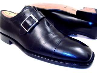 Bally Mens Black Dress Shoes Monk Strap Loafers / US 9.5 D / EU 8.5 