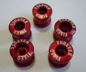 Forever Fixed gear track chainring bolts set RED  