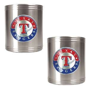     Texas Rangers MLB 2pc Stainless Steel Can Holder Set  Primary Logo