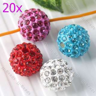  Mixed Color Crystal Rhinestone Pave Disco Ball Loose Spacer Beads Gift