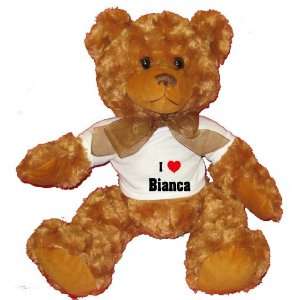  I Love/Heart Bianca Plush Teddy Bear with WHITE T Shirt 