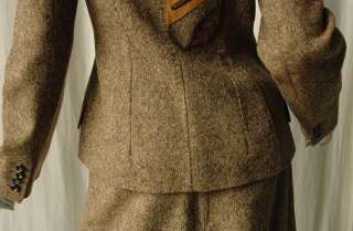 DOLCE&GABBANA Leather Leaf Jacket Coat+Skirt Suit 42 44  