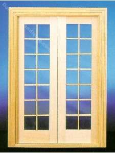 Dollhouse Miniature Double French Doors for Interior or Exterior