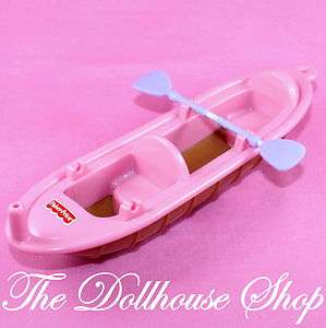 Fisher Price Loving Family Dollhouse Pink DOll Canoe Kayak Boat 1 