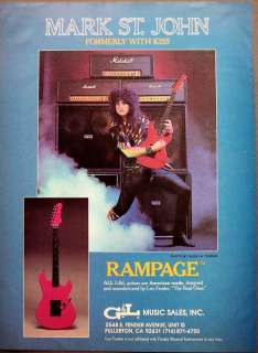 1986 G&L Rampage guitar Mark St John of KISS vintage ad  