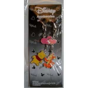  2 Winnie the Pooh and Tigger Tiger Metal Cell Phone Charm 