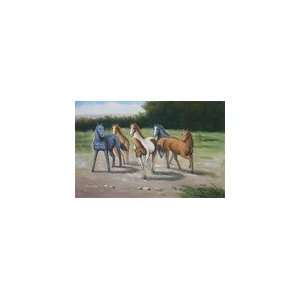 24x36 Landscape with Horses   Professionally Stretched  