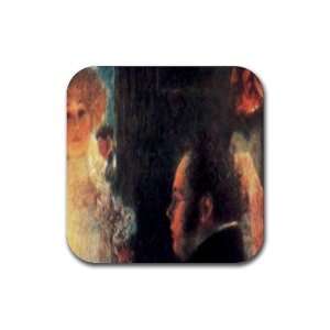  Schubert at the Piano by Gustav Klimt Square Coasters 