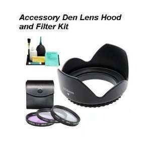  Pro EW 60C 58mm Hard Lens Hood & 3 (UV/FLD/CPL) Filter Set 