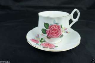 VINTAGE CUP AND SAUCER ENGLAND FLORAL ROYAL DOVER CHINA  