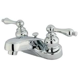 Double Handle Centerset Standard Bathroom Faucet with Metal Lever 