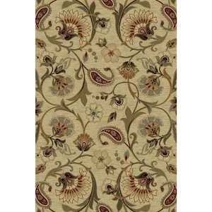   Impressions Ivory Blooming Vine Contemporary Rug   7772   Round 53