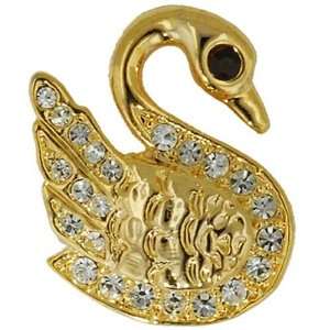  Gold Plated Swan Animal Brooch Pin Pugster Jewelry