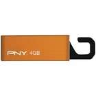 PNY P FDU4GBCL EF/ORG CLIP ON ATTACHE USB DRIVE (4 GB; ORANGE)