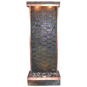  Large Checkered Slate Stone Lighted Fountain