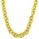   com 14k Gold over Sterling Silver Bold Textured Link 24 inch Necklace